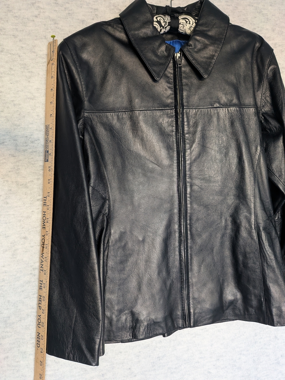 NWT Vtg Wilsons Leather Maxima Black Jacket Sz L Deadstock Y2K 90s Cobalt Lining - Picture 8 of 15